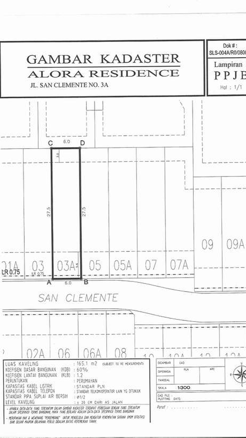 Dijual Kavling Alora Jl. San Clemente - Lippo Karawaci