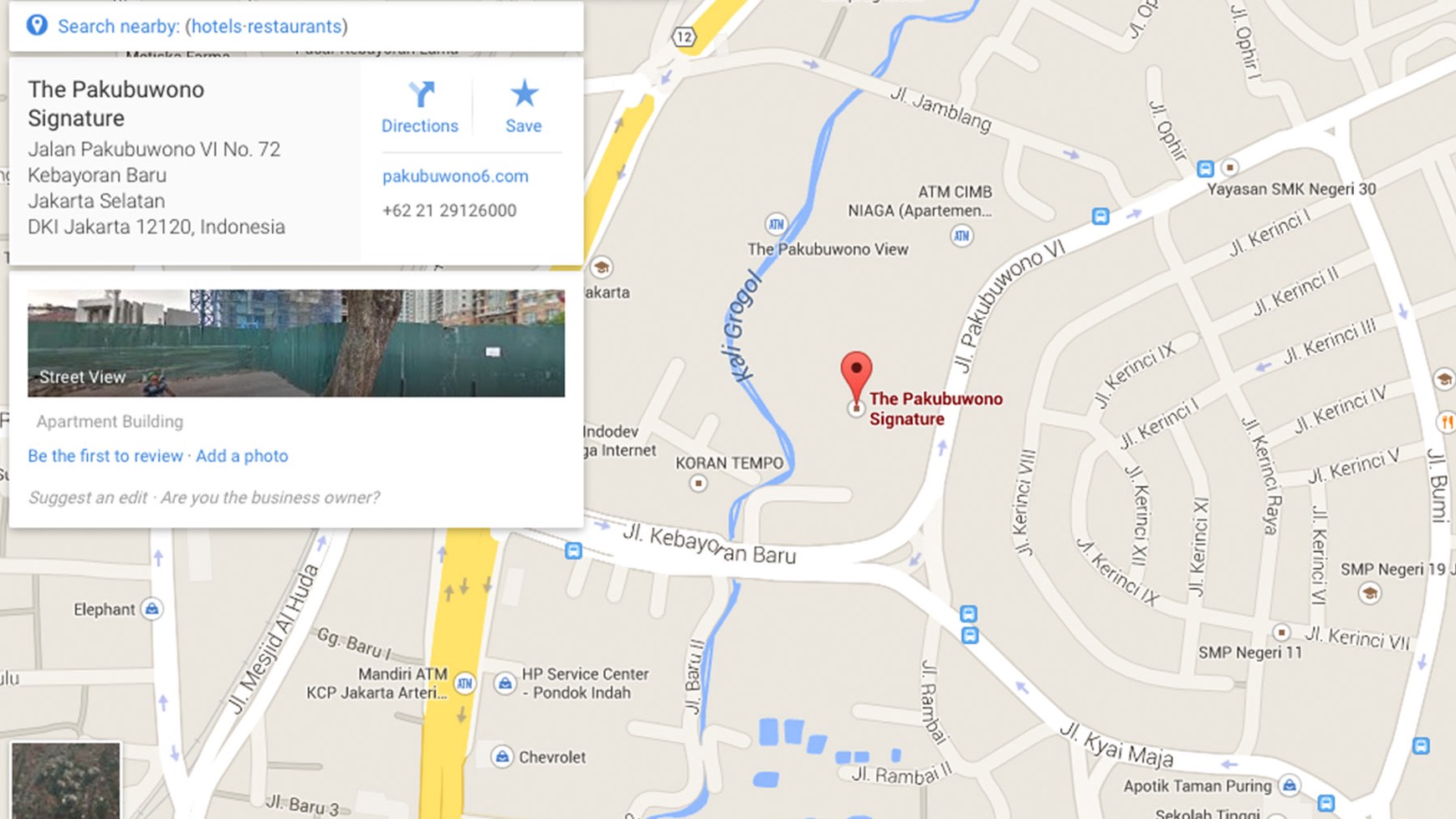 FOR RENT prestigious and highly luxurious residential apartment unit The Pakubuwono Signature located in prime location, South Jakarta