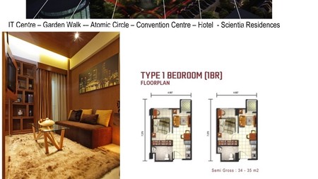 DISEWA APARTEMEN SCIENTIA GARDEN, GADING SERPONG