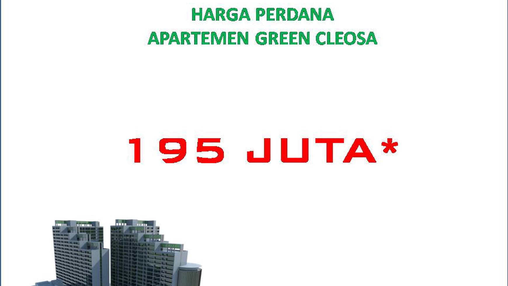 Apartment Green Cleosa Cocok Untuk Investasi