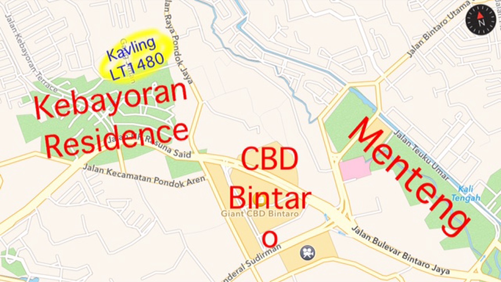 Kavling Hoek Luas 1480 m2 Bintaro