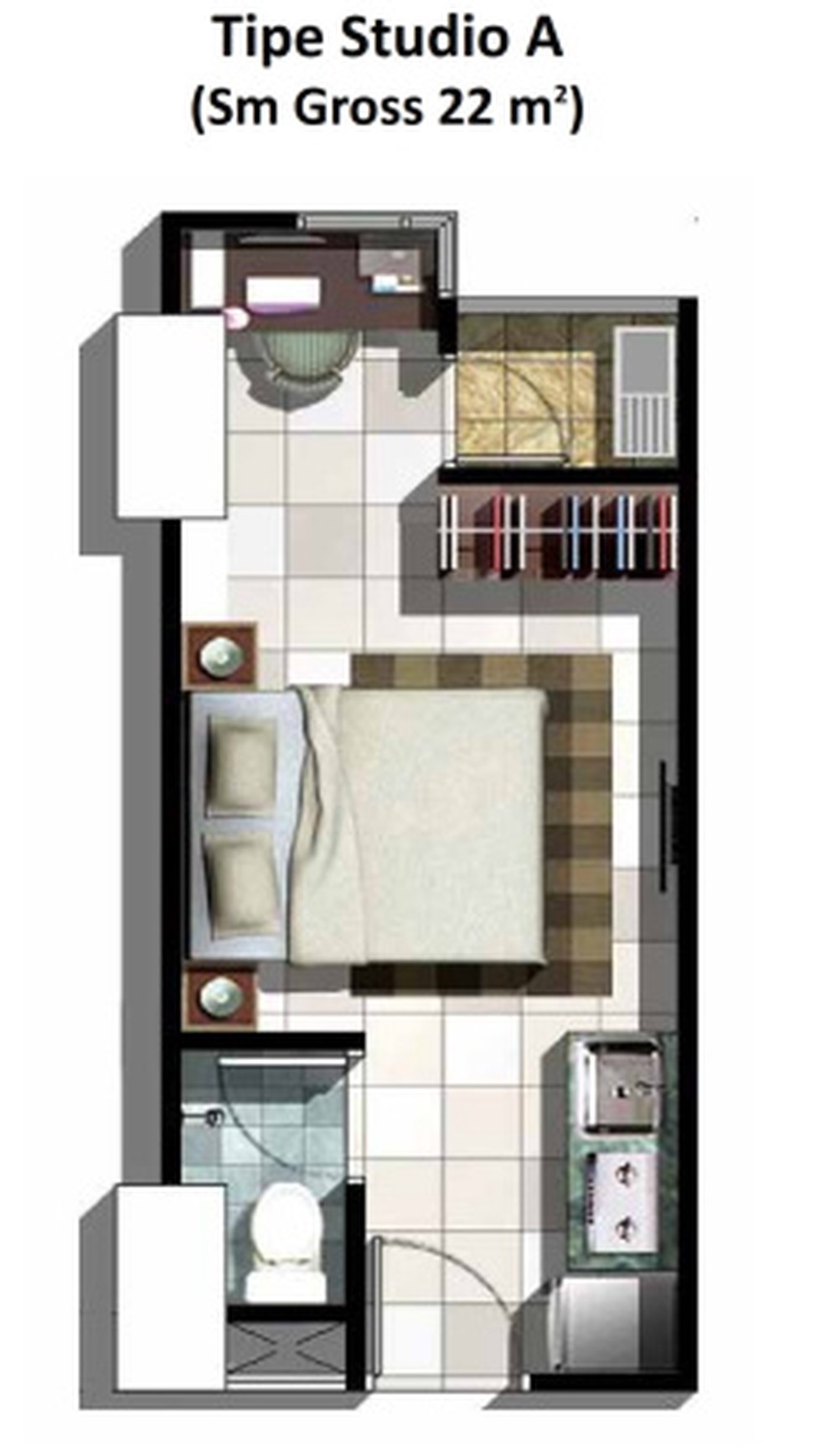 Apartement dengan Fasilitas Mall Tipe Studio