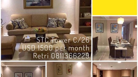 FOR RENT - Sudirman Tower Condominium (Tower C, 26th Floor) - 2 + 1 Bedrooms - NICE UNIT - JUST RENOVATED