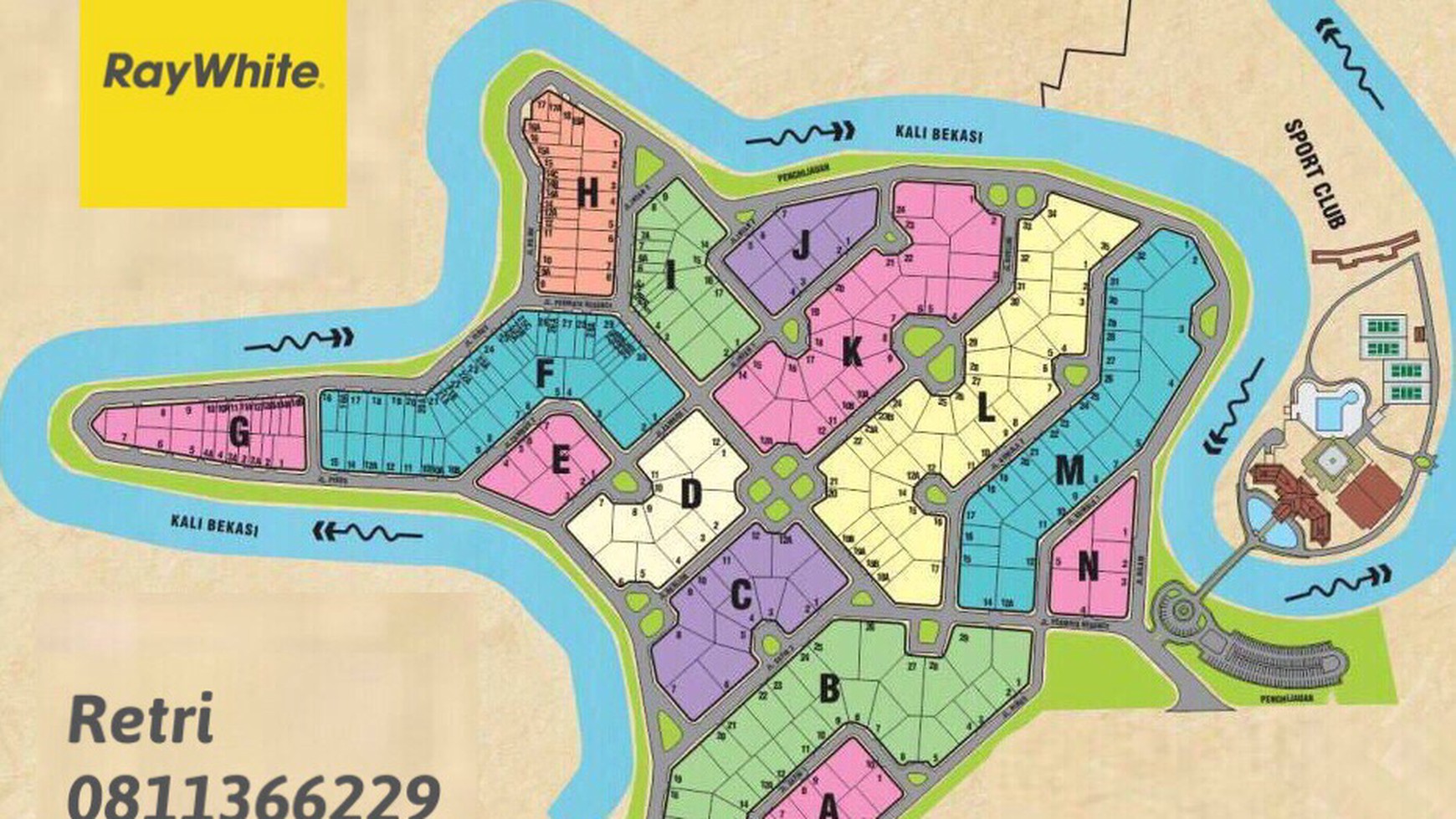 Kavling 772 m2 di Kemang Pratama Regency - Hadap Taman