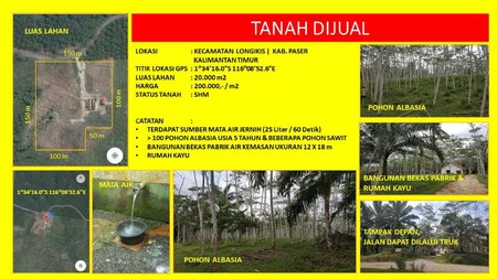 Tanah Bekas Pabrik Air Mineral di Kalimantan Timur