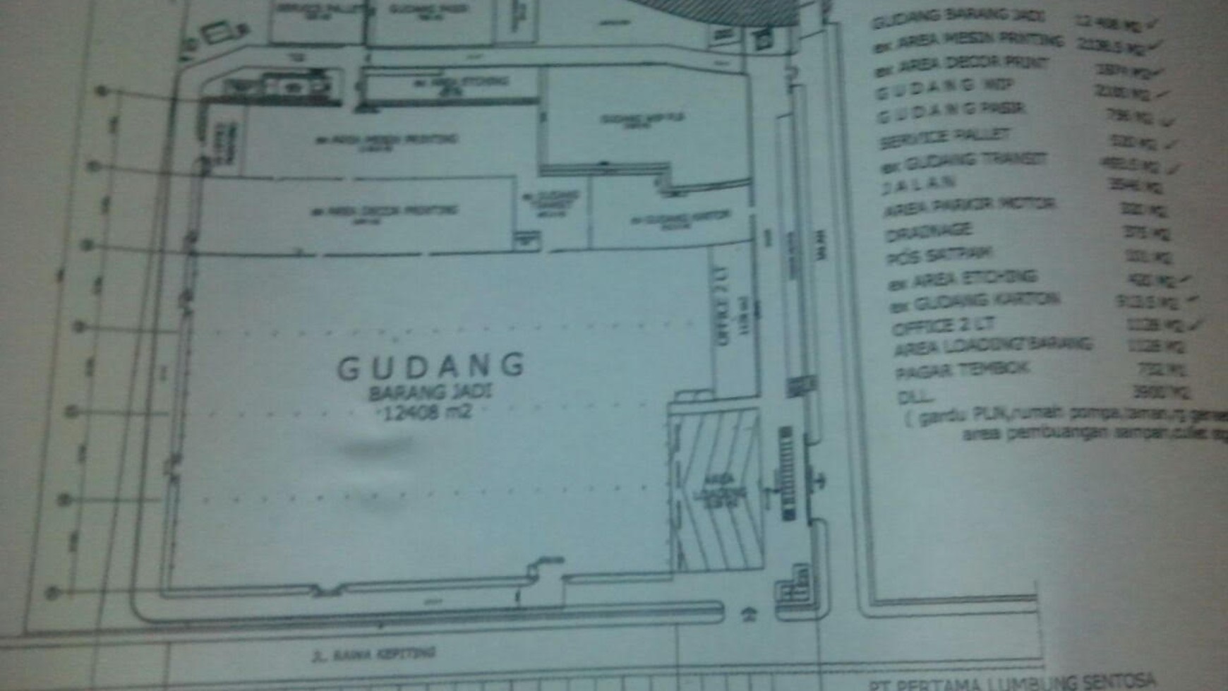 Gudang 1,5 lantai dalam kawasan Pulo gadung