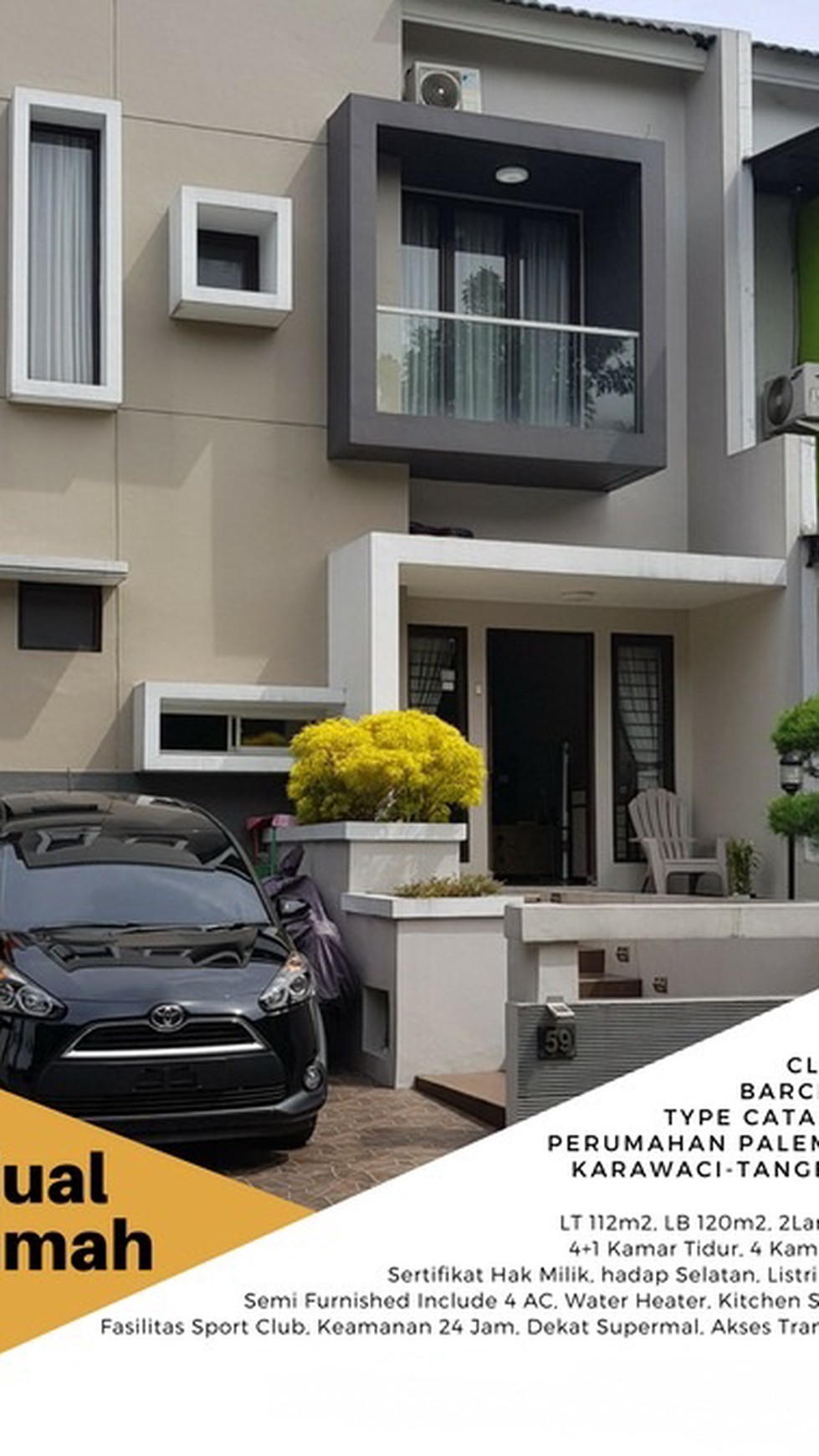 Dijual Rumah di Cluster Barcelona - Palem Semi, Karawaci