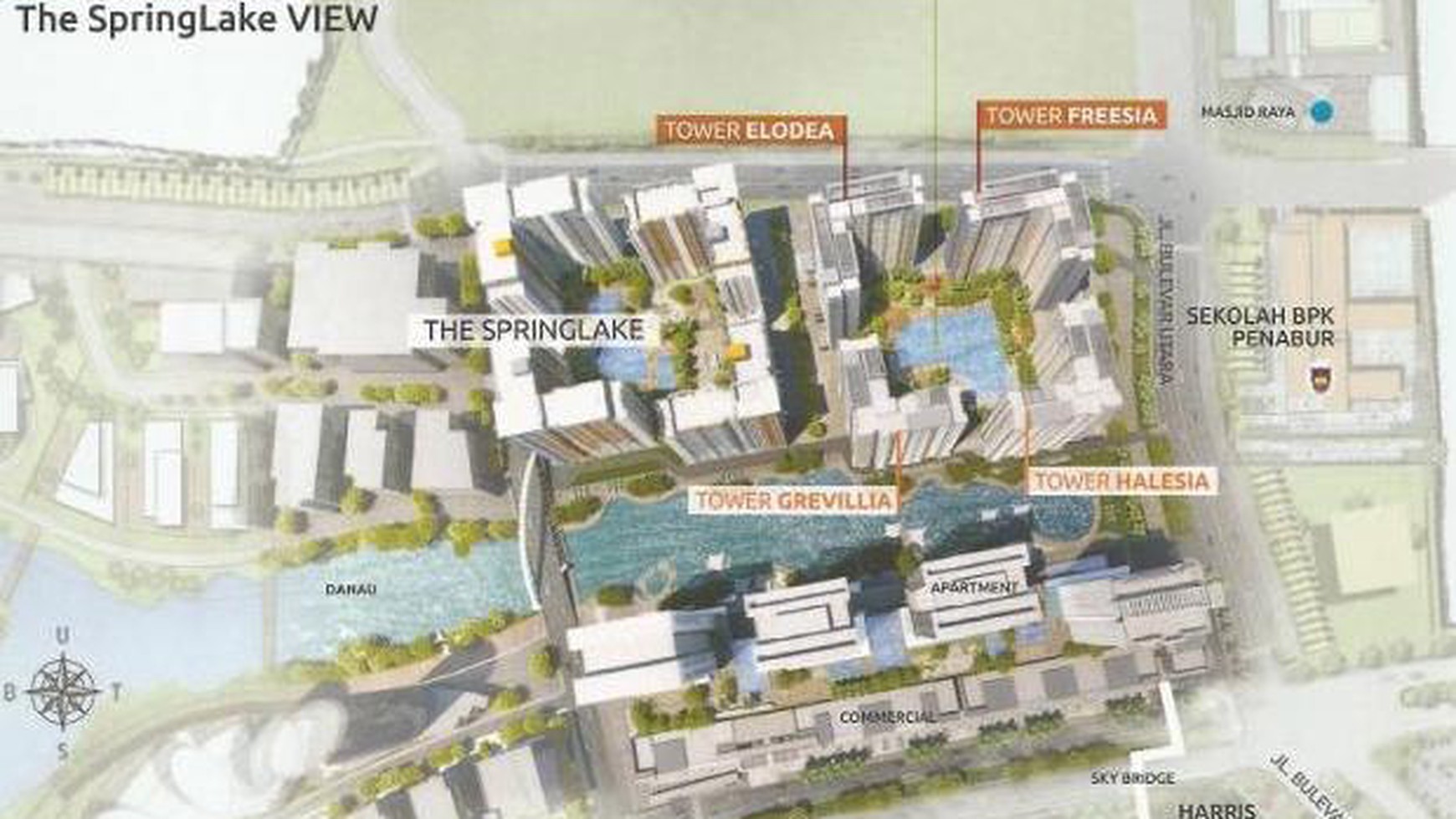 Dijual Unit Apartment Springlake 3BR Hoek, Summarecon Bekasi