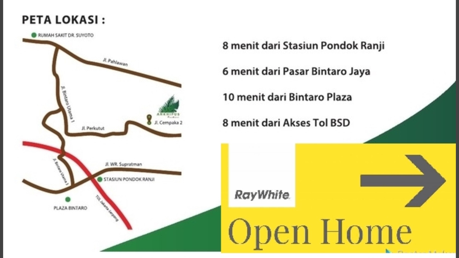 Rumah Cluster Elegan 2 Lantai, Di BINTARO rengas, ciputat, Luas 96 M, Harga 1,5 M#IK