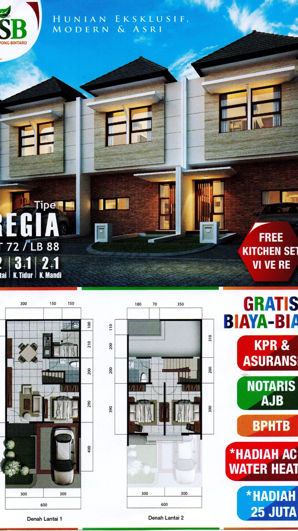 New Proaduk, Rumah Baru, Hunian Nyaman dan Asri @Green Serpong Bintaro, Type Cattleya