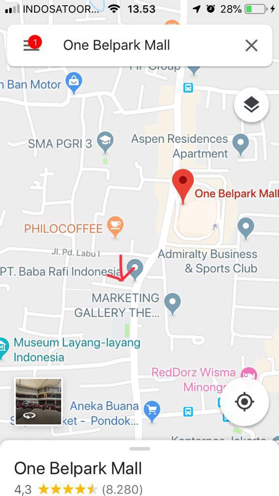 Jual Tanah di Jl Pondok Labu Lokasi dekat Mall One Bell Park