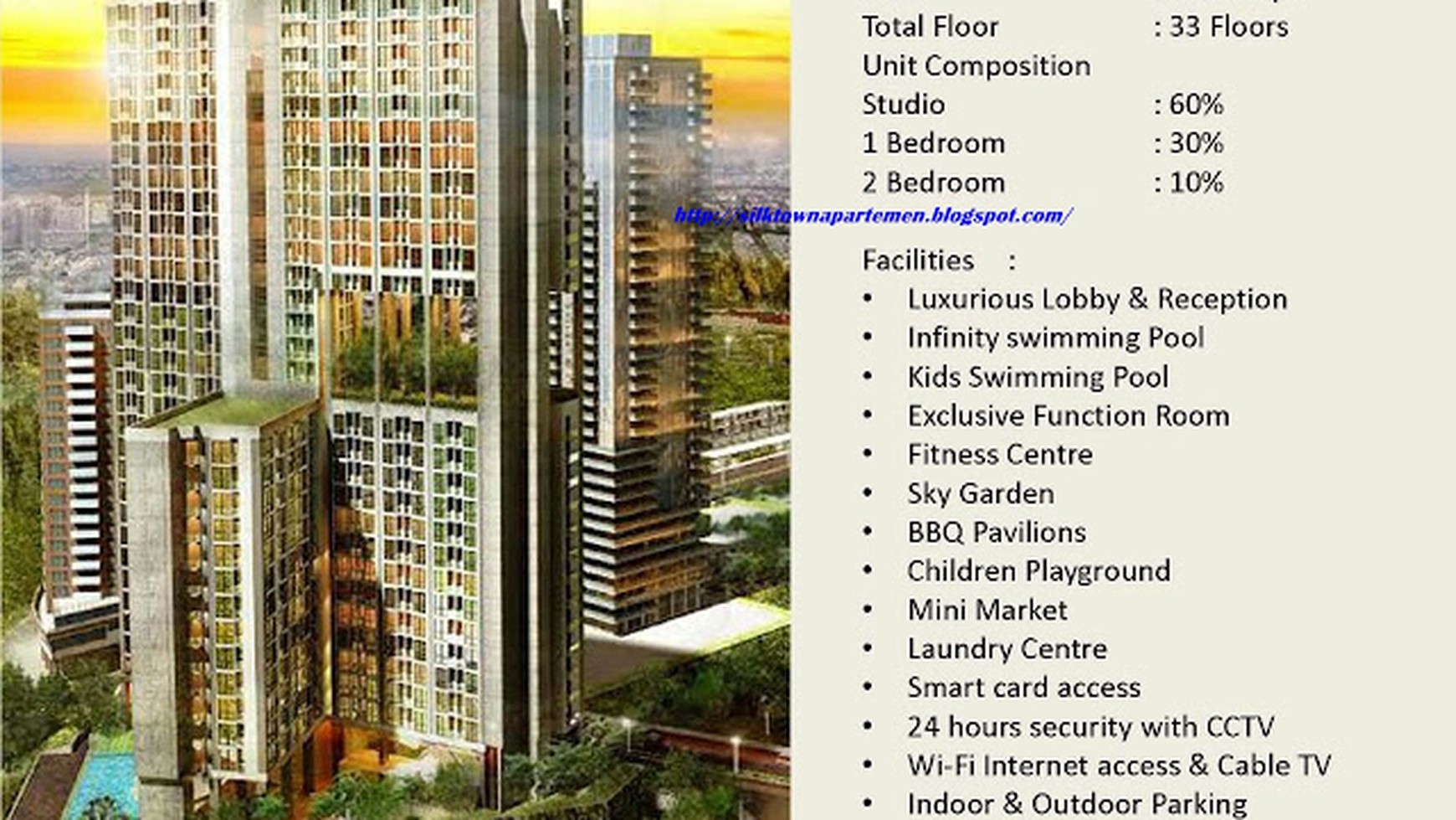 Apartemen Murah, Hunian Nyaman dan Asri @Apartemen Silk Town, Graha Raya