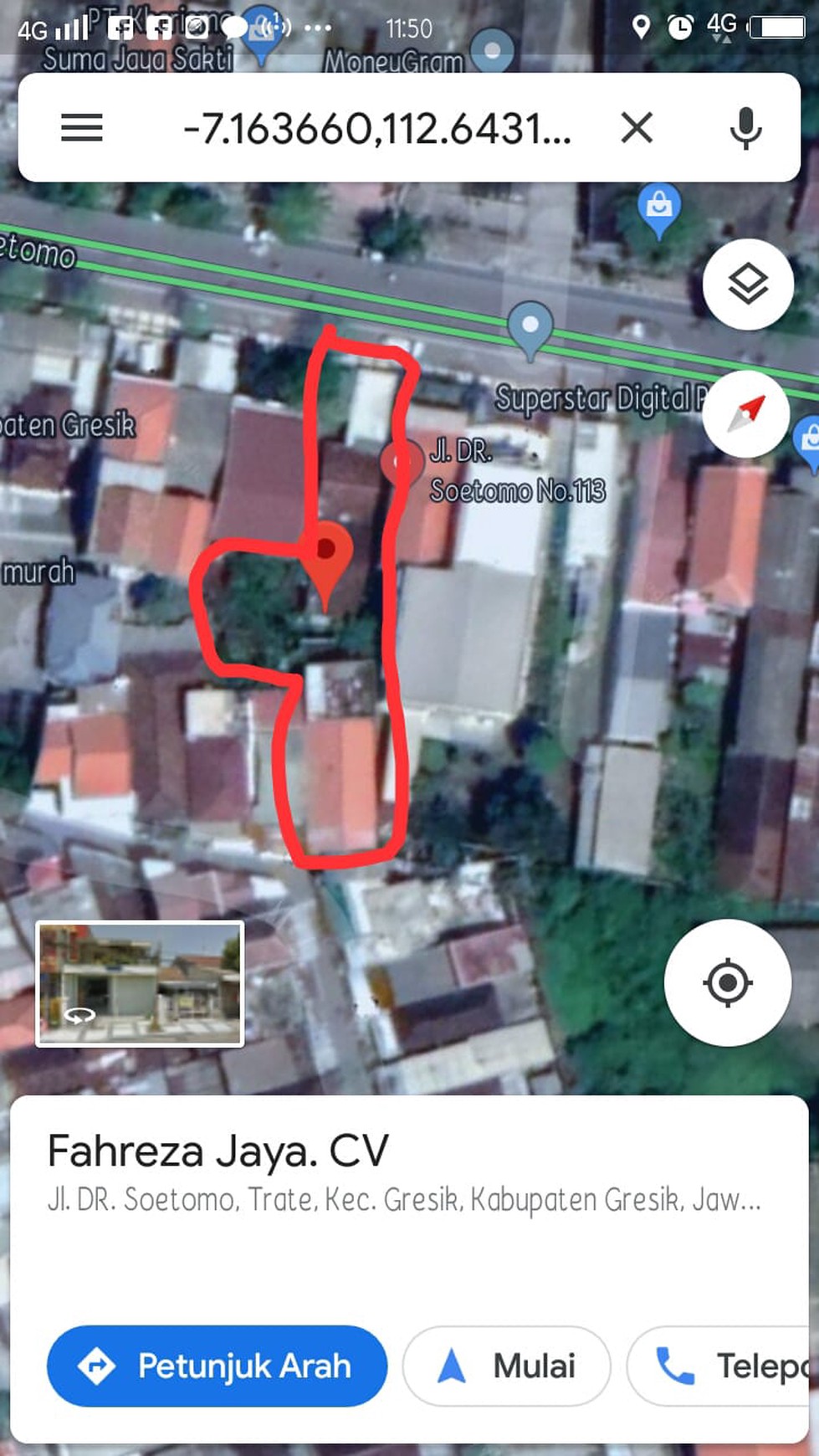 Rumah dijual jalan dr.soetomo Gresik