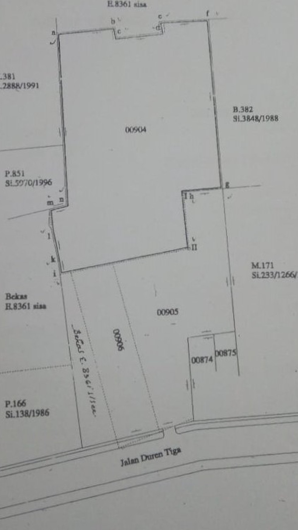 Tanah murah lokasi startegis di Duren Tiga