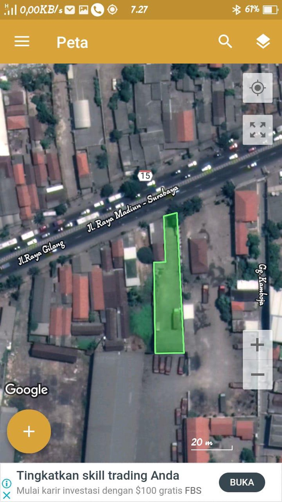 Tanah Dijual Raya Gilang Taman Sidoarjo