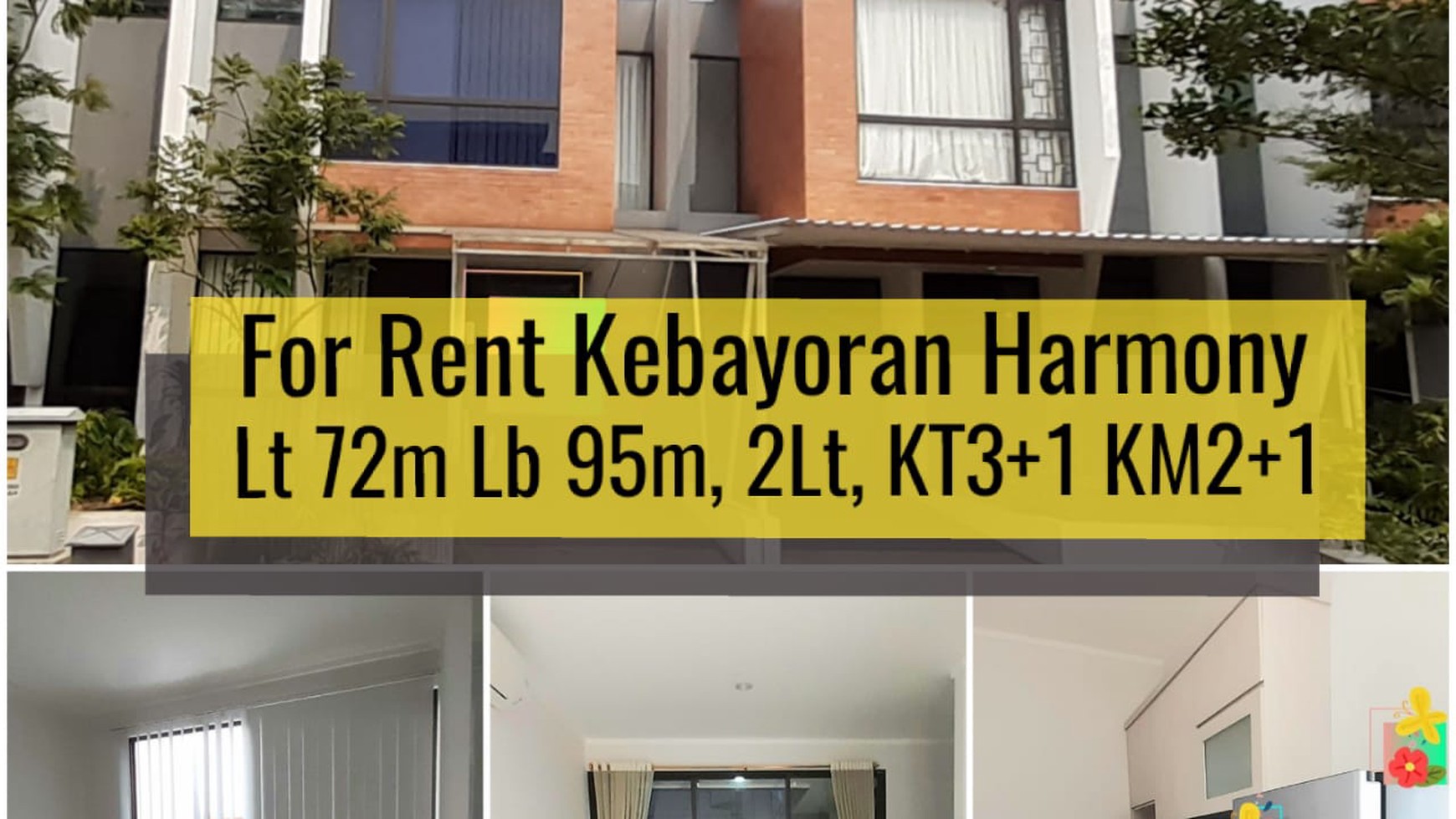 Rumah Cantiq Minimalis Luas 72m Harga 65Jt/Thn di Kebayoran Harmony Bintaro Jaya
