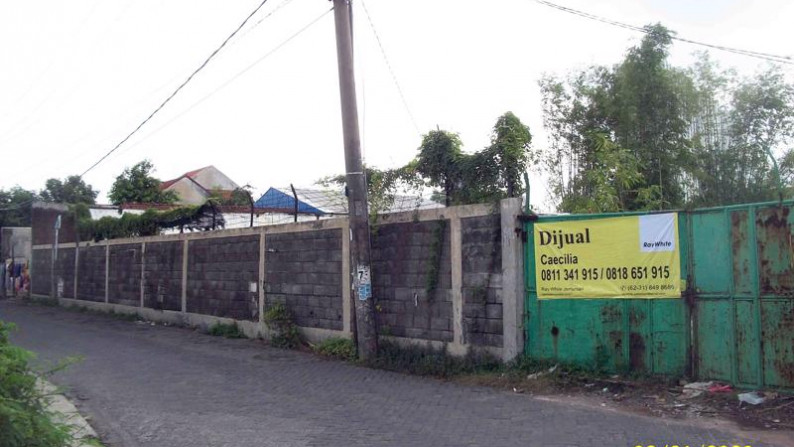 Jual Tanah 31 x 39 meter, Sertifikat Hak Milik, Siap Bangun, Row Jalan depan 5 meter + Sudah Paving