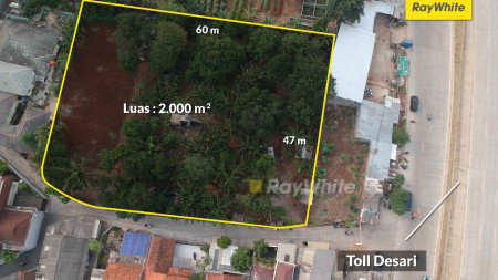 Tanah Lokasi Sangat Bagus Dekat Toll Desari Siap Bangun di Andara