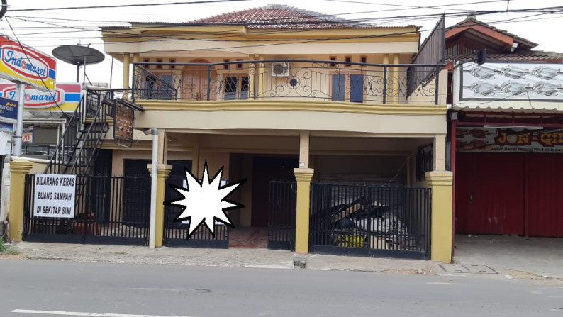 rumah badan pinggir jalan besar Jalan Benda Raya Pamulang