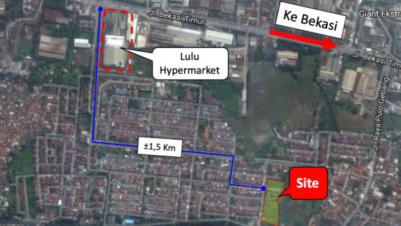 Kavling Perumahan Taman Modern Peruntukan Zona Kuning di Belakang Lulu Supermarket Cakung