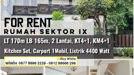 Rumah Klasik luas 170m harga 65 Jt/Thn di Kawasan Sektor IX Bintaro Jaya