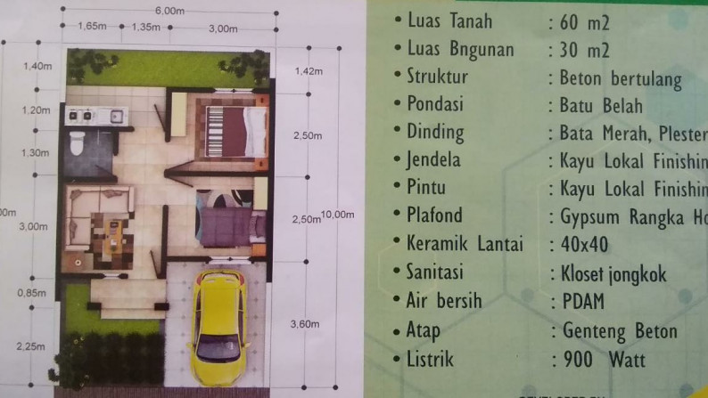 RUMAH MINIMALIS DALAM PERUMAHAN SIAP BANGUN, DI PAJANGAN, BANTUL