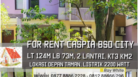 Rumah Cantiq Minimalis Luas 124m Harga 40Jt/Thn di Cluster Caspia, BSD CITY