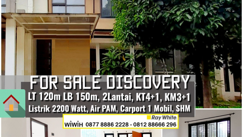 Rumah Cantiq Minimalis Luas 120m Harga 2,65M nego di Discovery Bintaro Jaya