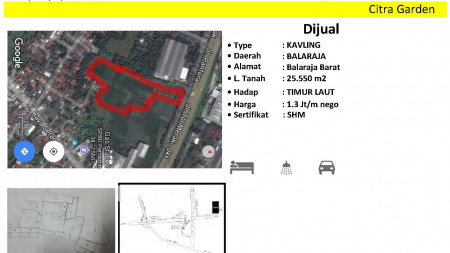 Kavling dijual, akses bagus di Balaraja *0079-HOS*