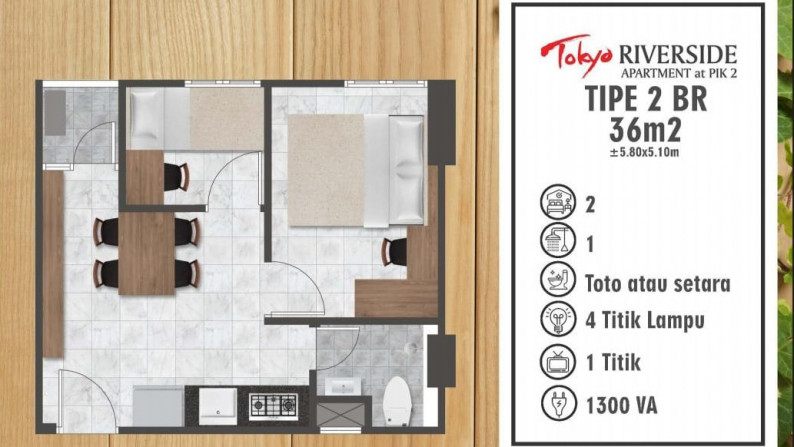 DIJUAL APARTMENT TOKYO RIVERSIDE, PIK2