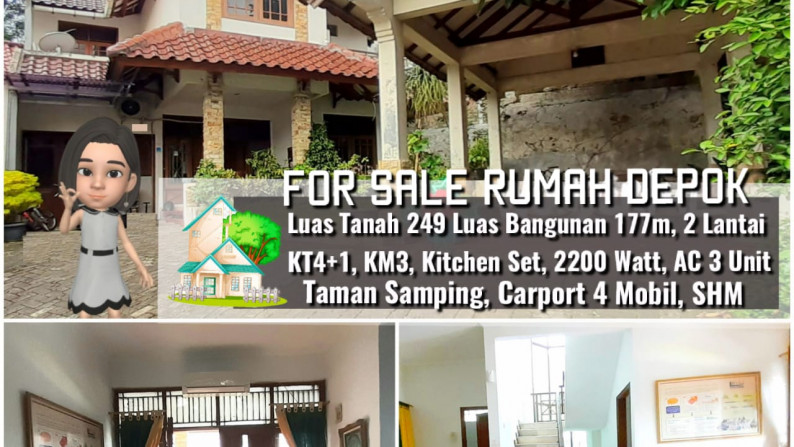 Rumah 2 Lantai di Cimanggis Depok Luas 249m Harga 3M Nego