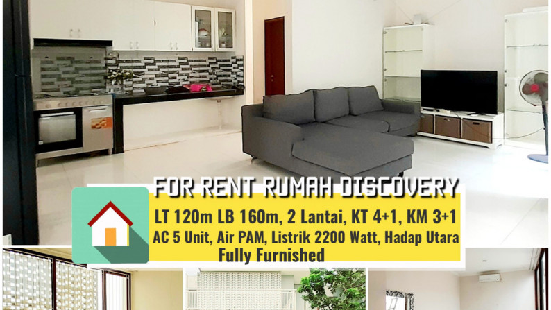 Rumah Cantiq Minimalis Luas 120m Harga 120Jt/Thn nego di Discovery Sektor IX Bintaro Jaya