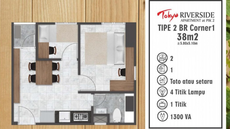 DIJUAL APARTMENT TOKYO RIVERSIDE, PIK2