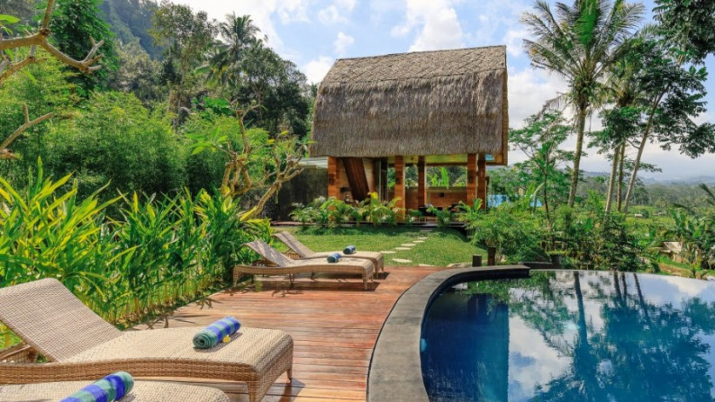 Freehold Villa which is located on the outskirts of a small Balinese Village