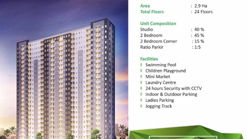 APARTEMEN EMERALD BINTARO BRAND NEW TOWER A LANTAI 21 SUDAH SIAP HUNI #ANN