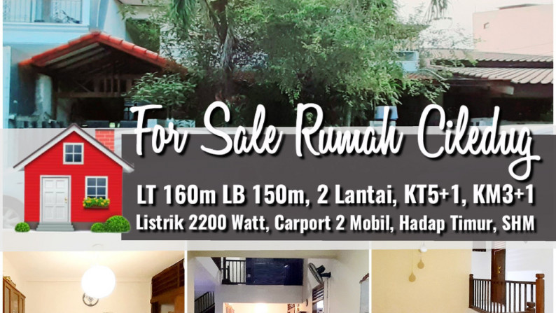 Rumah Siap Huni 2 lantai Luas 160m Harga 1,7m Nego, di Larangan, Ciledug, Tangerang