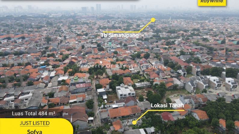 Pangkalan Jati tanah luas 484 m dekat dengan tol andara dan pondok labu