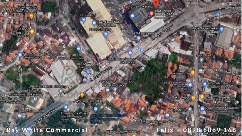 Tanah 8000m Cikarang Jl. RE. Martadinata Lokasi Strategis Jalan Raya