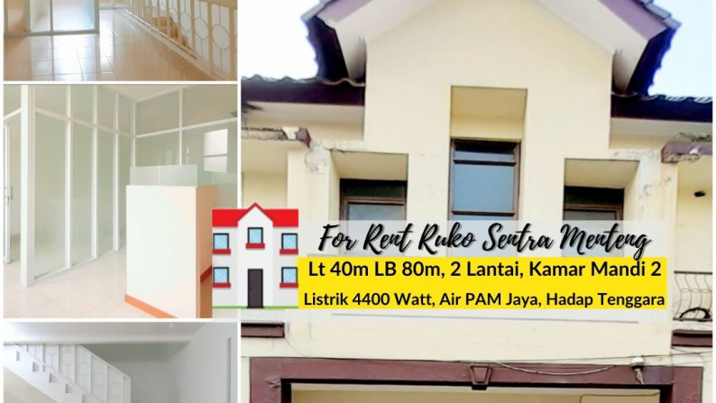 Ruko 2 Lantai di Kawasan Sentra Menteng Bintaro Harga 80 Jt/Thn Nego