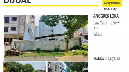 DIJUAL !! KAVLING BADAN ANGGREK LOKA BSD CITY 10,5JT/meter
