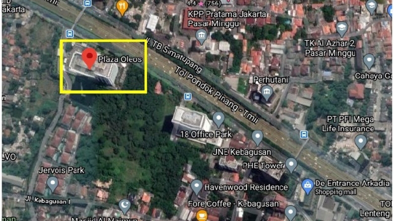 Dijual Gedung Plaza Oleos di Jalan TB Simatupang