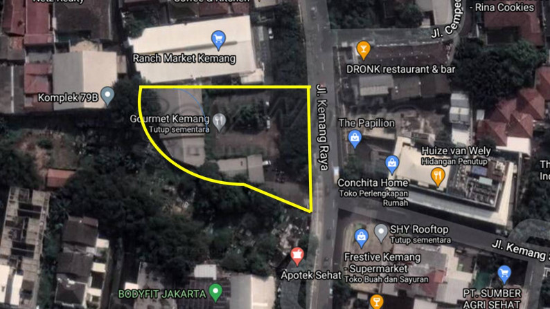 Tanah Luas 2641 m2 di Prime area Kemang Raya Jakarta Selatan