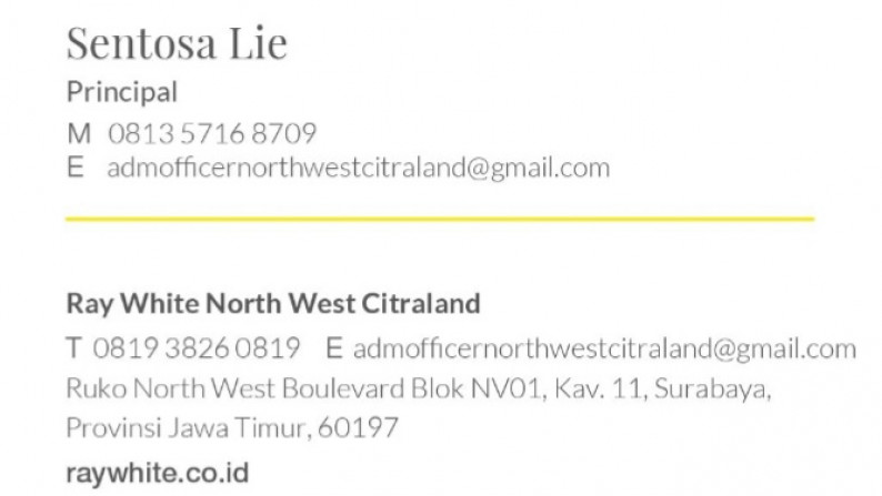 Dijual Rumah North West Park Citraland - NEW Baru - Luas - Murah - Siap Huni