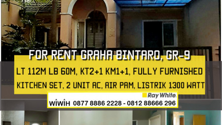 Rumah Minimalis Luas 112m Harga 35Jt/Thn nego di GRAHA RAYA BINTARO