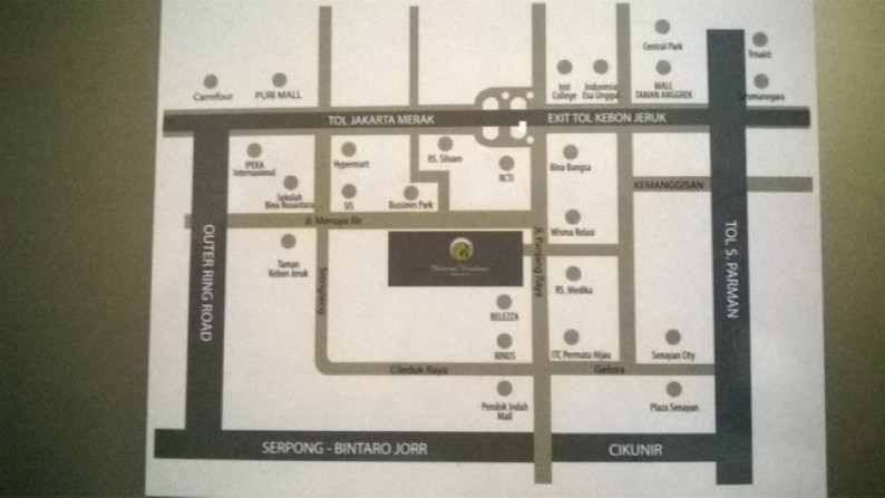 Dijual STUDIO unit Hoek @ Belmont Residence - Athena Tower - Meruya - Jakarta Barat