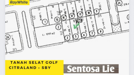 Dijual Tanah Kavling Selat Golf Citraland Surabaya - Selatan - Kotak - STRATEGIS Lokasi