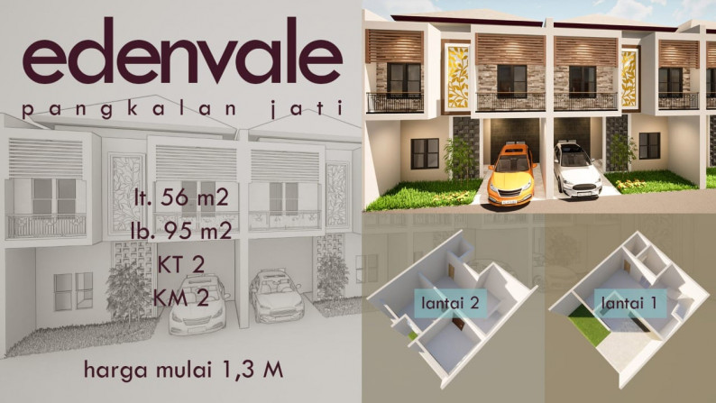 Rumah Minimali Strategis @Edenvale Town House, Pangkalan Jati, Cinere