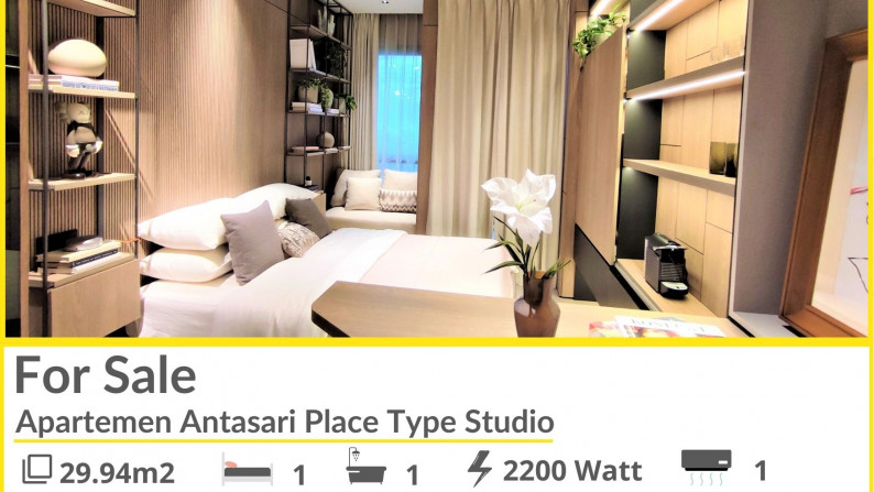 Apartemen  Mewah Antasari Place Type Studio Luas 29.94m2 Harga 1.7M Nego