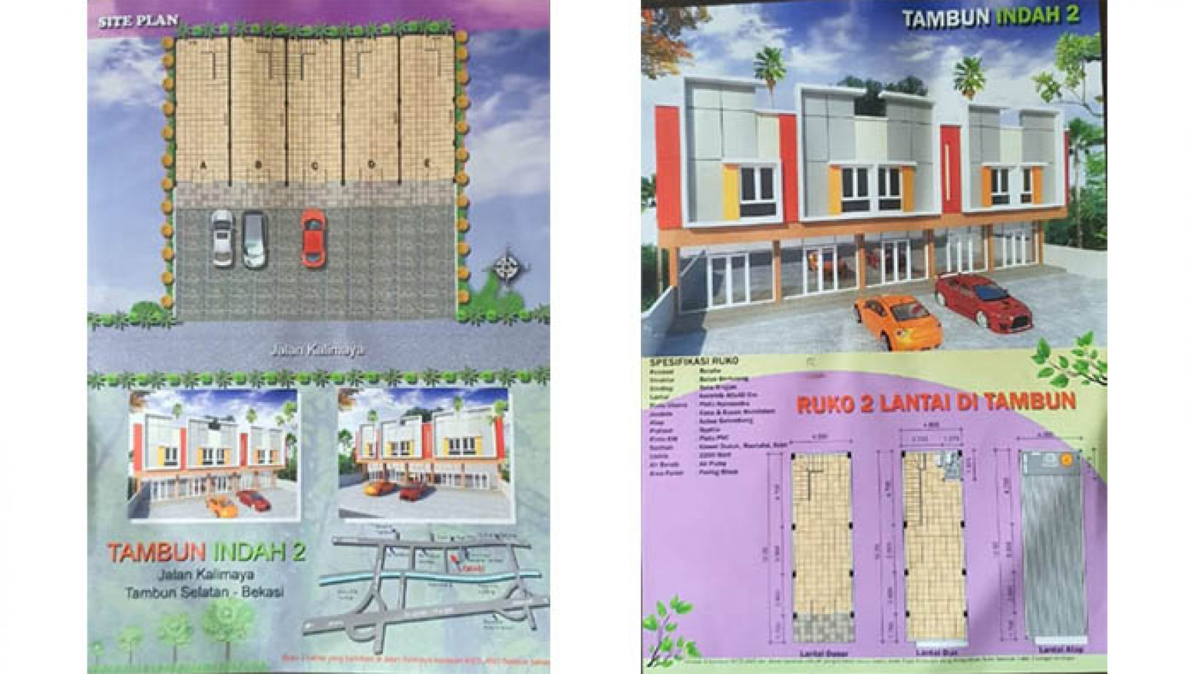 Ruko Sangat Strategis Tambun Indah 2, Jl Kalimaya, Bekasi Luas 4x12m2