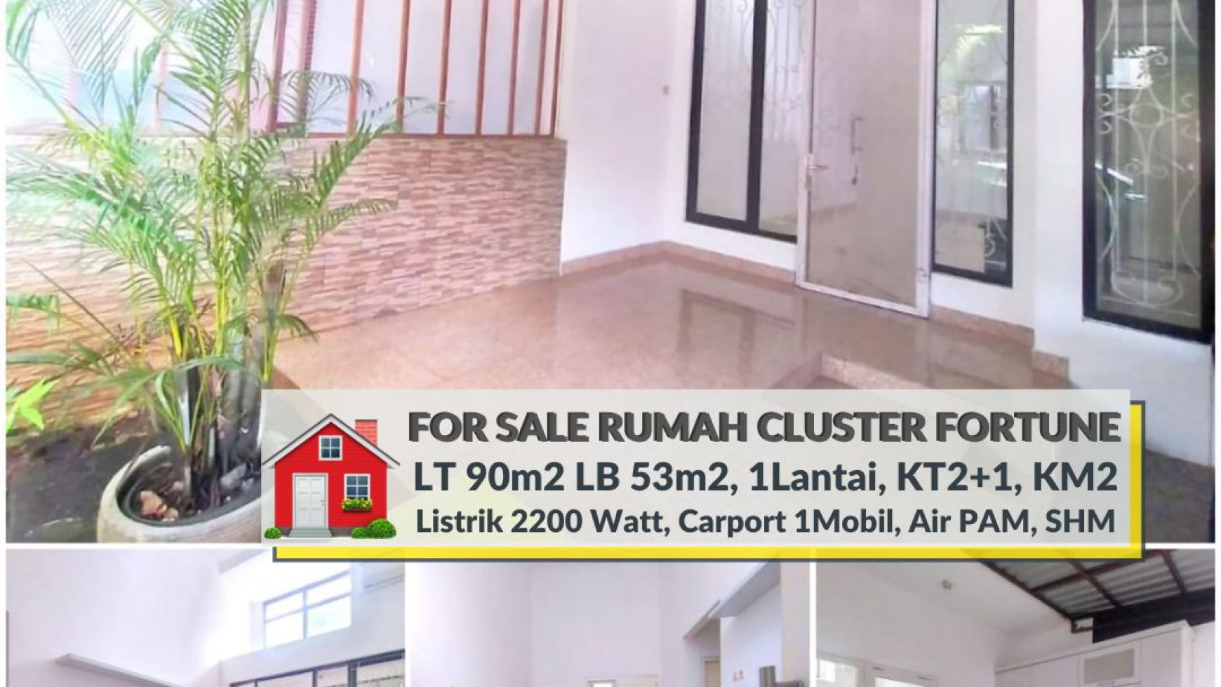 Rumah Minimalis di Cluster Fortune Graha Raya Bintaro, Luas 90 m2 Harga 1.275 M  Nego sampai DEAL, MURAH!